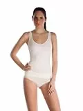 belly cloud Damen Unterhemd figurformendes Reptiltop, Gr. 40/42 (L), Elfenbein (champagner)