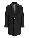 JACK & JONES Herren Jjhays Wool Blend Coat Mantel 12258389,Schwarz,S