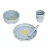 LÄSSIG Kindergeschirr Set (Teller, Becher, Schälchen, Löffel) ohne Melamin, BPA-frei, für Spülmaschine und Mikrowelle/Dish Set Happy Fruits Lemon