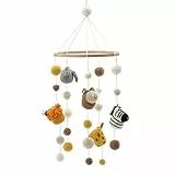 Gry & Sif Mobile Baby aus Filz, Babyglocke, Windspiel für das Babybett, Laufstall oder Wickeltisch, Erstausstattung Neugeborene, Handmade, Fairtrade | Safaritiere
