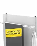 MDCASA Premium Handtuchstange I Handtuchhalter ohne Bohren & verstellbar inkl. Kratzschutz I Stabiler Handtuchhalter Tür für alle gängigen Türen