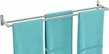 YUMORE Handtuchhalter Doppel 80CM Handtuchstange Wand Edelstahl Badetuchhalter 2 Stangen Badezimmer Handtuch Halter Wandmontage Doppelter Handtuchhalter für Bad Küche, Gebürstet