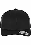 Flexfit Unisex Retro Trucker Cap, Klassische Trucker Cap mit Mesh-Rückseite, one Size, Black