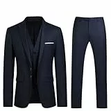 YOUTHUP Anzug Herren 3 Teilig Anzüge Slim Fit 2-Knopf Herrenanzug Modern Formell Sakko Weste Hose für Business Hochzeit, Knall Blau, M