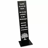 Rostikal Familie Spruchtafel 100 cm – Schwarzes Deko-Schild für Garten und Wohnzimmer aus Metall mit Spruch – Handmade Geschenkidee, wetterfest für drinnen und draußen