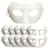 Feeziloe 10 Stk DIY Weiße Papiermasken Zorro Leere Maske, Handbemalte Maske für Persönlichkeit Kreatives Design Tanzparty, Maskerade, Cosplay-Party