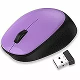 LeadsaiL Kabellose Maus, 2,4 G, leise Maus mit USB-Empfänger, 1600 DPI optische Tracking-Maus, 3 Tasten, für Links- und Rechtshänder, kompatibel mit PC, Mac, Laptop, Windows, Violett