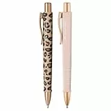 Faber-Castell 205292 - Kugelschreiber Poly Ball, Leo Natural Instinct und pale rose, 2 Stück, mit auswechselbarer XB Mine, dokumentenecht