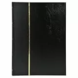 Exacompta 21141E Premium Briefmarken-Sammel-Album Classic mit schwarzen 32 Seiten Einsteckbuch aus Halbleder für Ihr Hobby Briefmarkenalbum schwarz, 16,5 x 22,5 cm