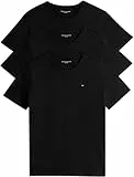 Tommy Hilfiger Herren 3er Pack T-Shirts Kurzarm Slim Fit, Schwarz (Black/Black/Black), M