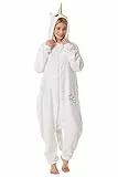 corimori 1852 Mia das Einhorn Damen Herren Onesie Jumpsuit Anzug Einteiler Kostüm Verkleidung Gr. 170-180cm, Weiß