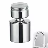 Wasserhahn Aufsatz in Chrom, 360° Drehbarer Wasserhahn Aufsatz Schwenkbar, Strahlregler Wasserhahn, Küche M24 Luftsprudler für Küchen und Badarmaturen