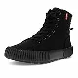 Levi's Damen Olivia CVS Canvas Hightop Fashion Sneaker Schuh, Schwarz einfarbig, 39 EU