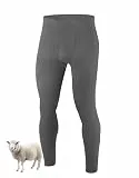 YESWEL 100% Merino Unterhosen Herren 180g/m², Lange Thermohosen Männer, Warme Thermounterwäsche, Winter Skiunterwäsche Funktionswäsche mit Eingriff (Dunkelgrau, M)