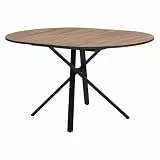 ML-Design Esstisch ausziehbar rund, Esszimmertisch für 4-6 Personen, Küchentisch, Wohnzimmertisch mit X-förmiges Stahlgestell, Moderner Tisch für Küche & Esszimmer, Braun-Holzoptik, 100-140x76x100 cm