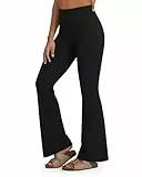 Promover Yogahose Damen Schlaghose Sporthose Lang Flared High Waist Leggings Bootcut Hose(Schwarz,M)