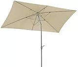 Schneider-Schirme Schneider Sonnenschirm Porto, natur, 300 x 200 cm rechteckig, 643-02, Gestell Stahl, Bespannung Polyester, 6.7 kg