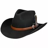 Stetson Limington Westernhut Wollfilzhut Ledergarnitur Herren Winter schwarz XL (60-61 cm)