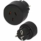 Brennenstuhl Reisestecker/Reiseadapter (Reise-Steckdosenadapter für: Euro Steckdose und Australien, China Stecker) schwarz