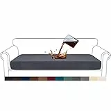 Granbest Premium Wasserdicht Sofa Sitzkissenbezug, High Stretch Jacquard Sitzkissenschutz Sofasitzbezug für Couch (4 Sitzer, Grau)