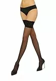 Wolford Damen Matt Fein Strumpfhose Satin Touch 20 Stay - Up 21223, 20 DEN, Gr. Medium, Schwarz (Black 7005)