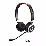 Jabra Evolve 65 SE Schnurloses Stereo-Headset-Bluetooth-Headset mit Mikrofon mit Geräuschunterdrückung, langlebigem Akku-Unified Communications zertifiziert für Zoom, Unify, mehr-Schwarz, 6599-839-409