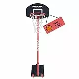 HUDORA Start Basketballständer 205 - Höhenverstellbarer Basketballkorb von 165-205 cm - Mobile Korbanalage mit Ständer für Kinder & Jugendliche - Stand-Basketballkorb Outdoor mit Rollen