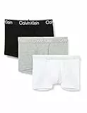 Calvin Klein Herren 3er Pack Boxershorts Trunks Baumwolle mit Stretch, Mehrfarbig (White/Black/Grey Heather), L