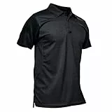 KEFITEVD Bundeswehr T-Shirt Herren Kurzarm Poloshirts Tactical Shirt US Army Tshirts Männer Arbeitsshirt Sommer Schnelltrocknend Atmungsaktiv Polo Schwarz L