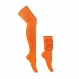 Dicke, lange Damensocken, bunt, Overknee-Socken, stützt Kniestrümpfe, Orange, Einheitsgröße