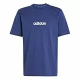 adidas Herren Essentials Linear Single Jersey Shirt, Dark Blue/White, L