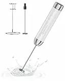 Maestri House Milchaufschäumer, Elektrischer Schneebesen Mit Stufenloser Geschwindigkeitsregelung, Wiederaufladbarer Mixer Mit Schneebesen Und Ständer Aus Edelstahl, Getränkemixer(Weiß), LunaFro 2.0