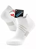 TRENDOUX Laufsocken Herren Damen, Weich Elastisch Sportsocken Langlebig Antischweiß Socken Mit Verstärkt Kompression Knöchelhoch Herrensocken Männer Frauen Weiß M 1 Paar 35-38 39-42