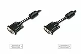 DIGITUS DVI-Kabel – DVI-D (24+1) – 2560 x 1600 Pixel 30Hz – 3m – Dual Link – 2x Ferrit Filter – Kompatibel mit Monitor, TV, PC, Beamer – Schwarz