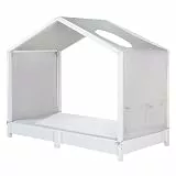 roba Bezug für Montessori Hausbetten 70 x 140 cm - Passendes Zubehör zum Umbau in Himmelbett - Inkl. 3 Aufbewahrungstaschen & Dachfenster - Hellgrau