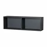 roba Universal Wandregal, 2 Fächer, anthrazit, für den Platz über der Kommode oder als Bücherregal, Maße: H 29 x B 90 x T 20cm