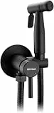 GRIFEMA Bidet Handbrause für WC, Einhebelmischer mit Warm- und Kaltwasser, Schwarz, WC-Dusche mit Halterung und Schlauch, Modell G154B-1, [Exklusiv bei Amazon]