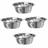 JUJOYBD 4 Stück Edelstahl Näpfe, 380 ml, 14 cm Durchmesser, Haustiernäpfe für Katzen oder kleine Hunde, Ersatznäpfe für Erhöhte Katzennapf Futterstation