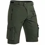 Hiauspor Shorts Herren, Sommer Leichte Schnelltrocknend mit 5 Taschen Cargo Bermuda Wanderhose Sport Chino Trekking Outdoor MTB Hose Männer Kurz Atmungsaktiv Stretch (Grün, 2XL)