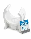 Merriway Rohrclips 15mm Weiß Kunststoff 25 Stück, Robuste Rohrschellen für Heizungsrohre & Wasserleitungen, Wandhalterung für 15mm Kupferrohre & Kunststoffrohre, Sanitär-Zubehör