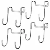 ULTECHNOVO 4 Stück Teiliges Edelstahl S-haken Rostfreie Türhaken zum Einhängen Starke Tragkraft Platzsparend für Jacken Handtücher Kleidung Einfache Montage ohne Bohren Vielseitig für Türen