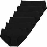 INNERSY Unterhosen Damen Schwarz Stretch Baumwolle Hipster Unterwäsche 6er Pack (S/38 EU, 6 Schwarz)