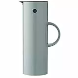 Stelton Isolierkanne EM77 - Doppelwandige Isolierkanne für heiße/kalte Getränke - Tee- & Kaffeekanne mit Glaseinsatz, Magnetverschluss, Schraubdeckel, Vintage-Design - 1 Liter, Dusty Green