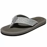 NewDenBer Flip Flops Herren Stoff Zehentrenner Summer Beach Sandalen (45 EU,Grau)