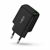 Ansmann USB Ladegerät 18W - mit Quick Charge 3.0 Charger USB Netzteil mit intelligenter Ladesteuerung für Smartphone, Tablet, GoPro, Schwarz, 1x USB Typ A, 1001-0099
