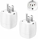 vutizal Reiseadapter USA 2Stück，USA Adapter Steckdose Deutschland Plug ，Adapter USA Deutschland Stecker für EU zu Amerika/Kanada/Mexiko/Thailand usw,Typ B Reisestecker Stromadapter, Weiß
