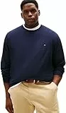 Tommy Hilfiger Herren Langarmshirt Stretch Slim Fit mit Rundhalsausschnitt, Blau (Desert Sky), 3XL