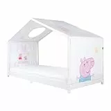 roba Bezug für Montessori Hausbetten 90 x 200 cm im Peppa Pig Design - Passendes Zubehör zum Umbau in Himmelbett - Inkl. 3 Aufbewahrungstaschen & Dachfenster