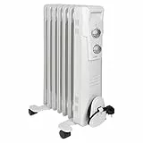 Clatronic® Ölradiator | Effiziente mobile Heizung | elektrische Heizung mit 7 Rippen | Radiator mit 3 Leistungsstufen | Slimline Heizkörper | bis zu 30qm | 1500 Watt | RA 3735