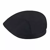 JIAHG Damen Herren Kochmütze Baskenmütze Kochen Bäcker Mütze Hut Cap Kappe Schiebemütze Koch Arbeitskleidung Chef hat (Schwarz Baumwolle)